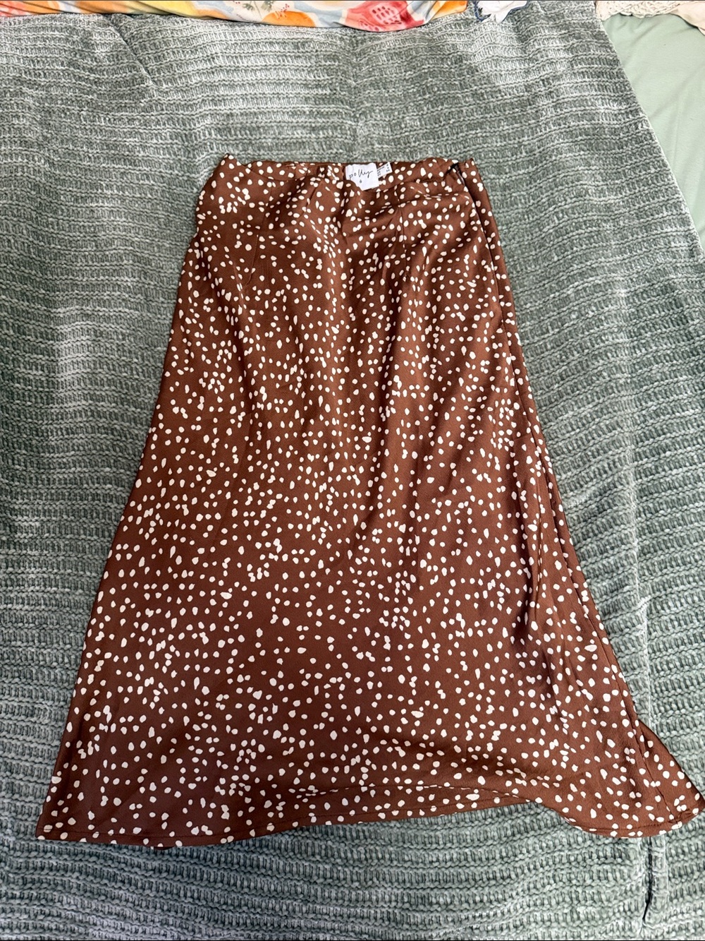Princess Polly Brown Polka Dot Midi Skirt
